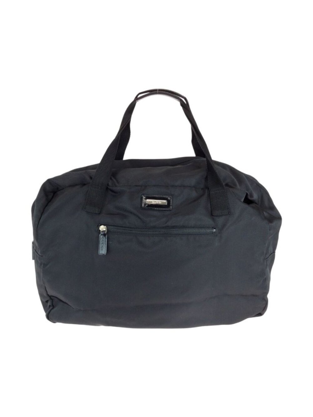 Gucci Black Silver Nylon Boston Bag